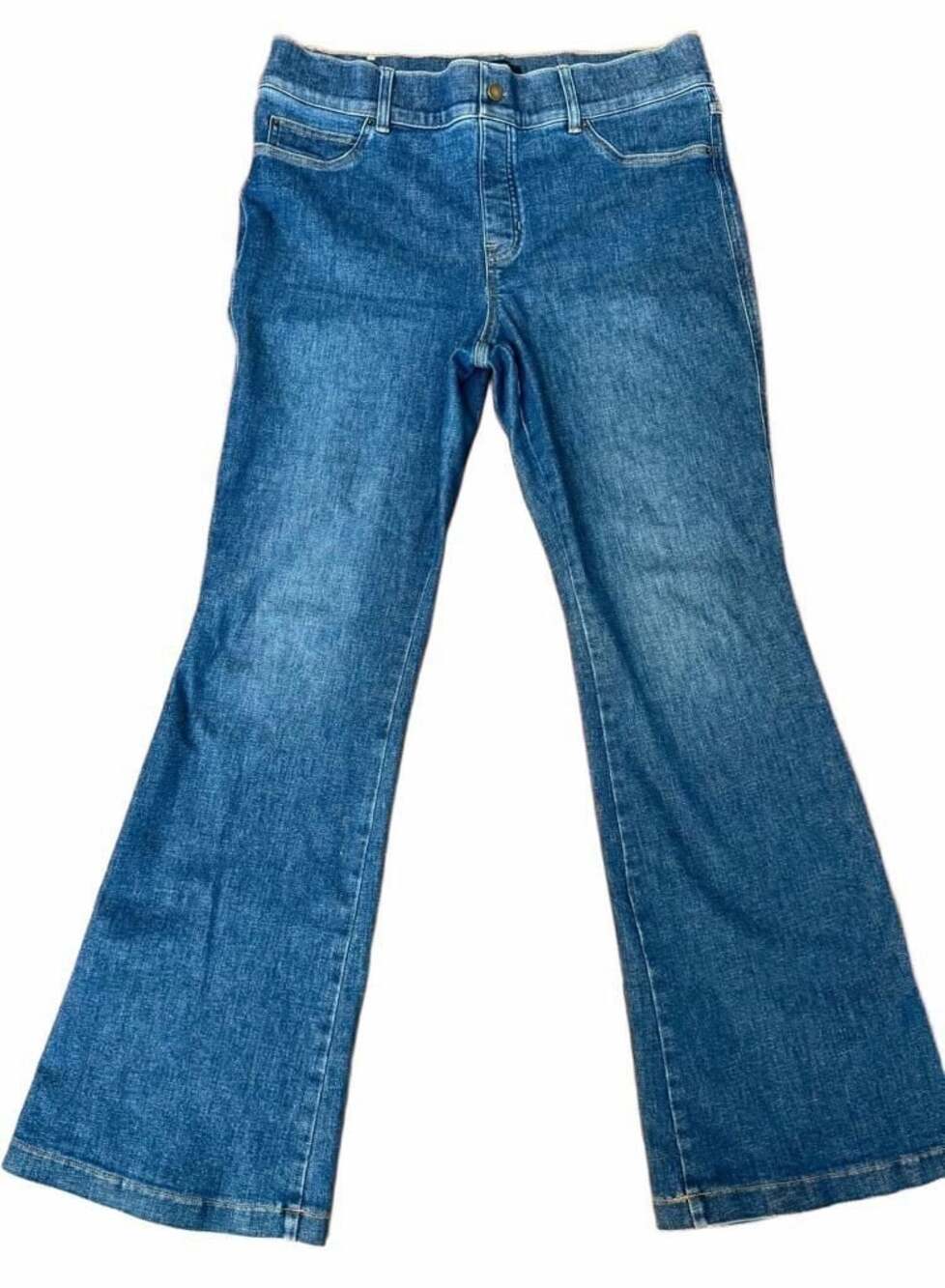Spanx Seamed Front Wide Leg Pull-On Jeans Vintage Indigo Size 1X